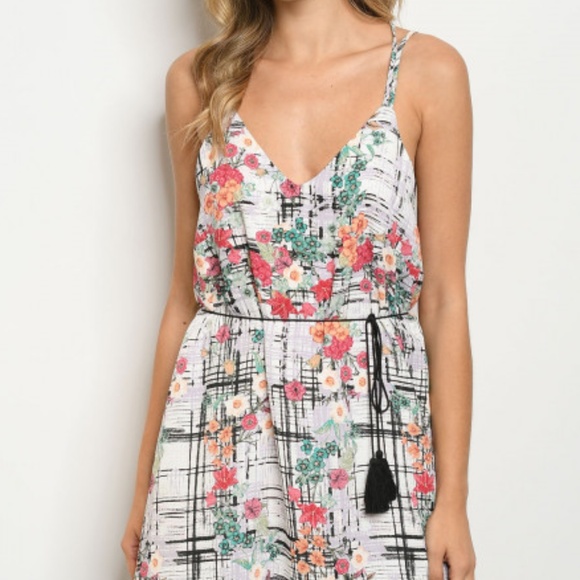 OFF WHITE FLORAL DRESS - Picture 2 of 7